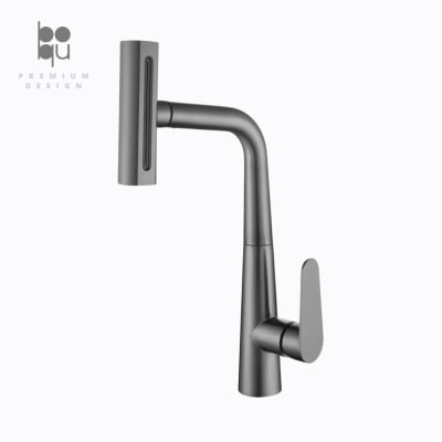 Monomando Lavaplatos - Gris Con Cascada Giratoria1