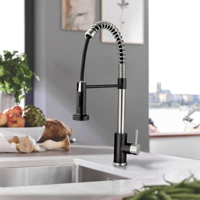 MONOMANDO LAVAPLATOS SPRING BLACK AND CROME