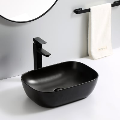 Lavamanos Rectangular Negro Mate