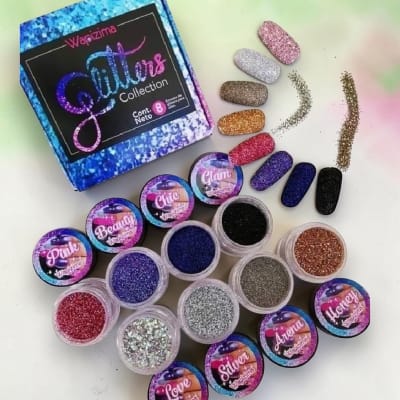 Colección de acrílicos Glitters Wapizima 8 piezas1