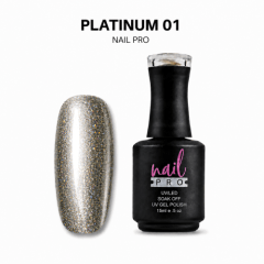 Esmalte Permanente Ojo de Gato Platinum 01 Nail Pro 15 ml