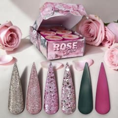 Colección de acrílicos Rose Gold Wapizima 6 piezas