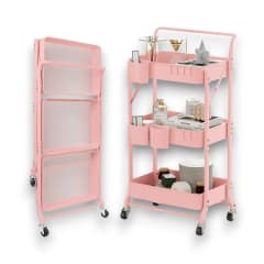Carrito ayudante plegable rosado
