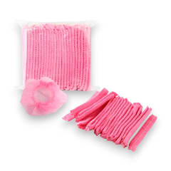 Pack de cofias rosadas desechables 100 unidades
