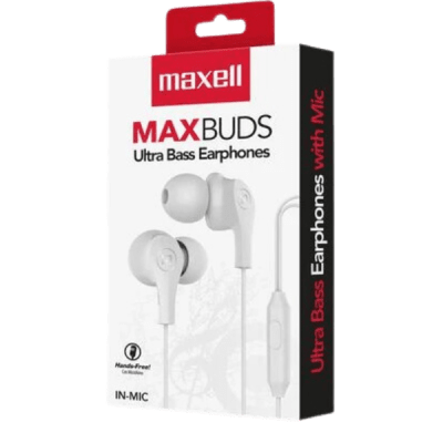 Maxell Audífonos Maxbuds C/Micrófono IN-MIC Blanco1