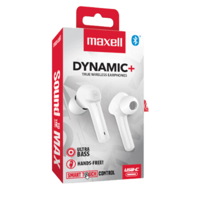 Maxell Audífonos Bluetooth Dynamic+ TWS Blanco3