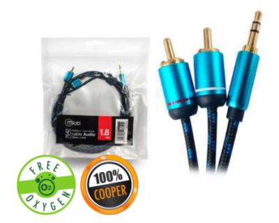 Microlab Cable Audio 3.5mm 2RCA 1.8 Mts. 076421