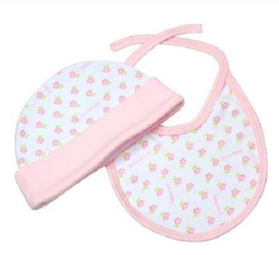 Baby Mink Baby Star Rosado (Gorro y Babero)