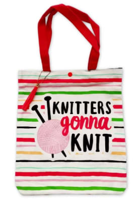 Bolsa de Tela 35.5cm x 40.6cm C/Mensaje Knitters Gonna Knit