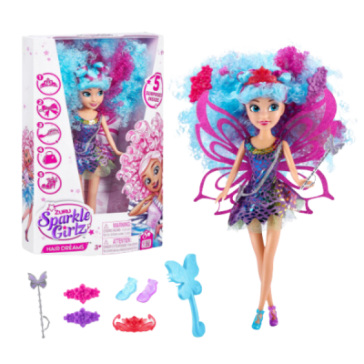 Zuru Sparkle Girlz Muñeca Peinados Soñados 5 Surprises! Pelo Celeste1