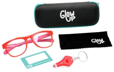 Glow Up Lentes de Descanso Filtro Luz Azul P/Niños Rojo C/Rosado1