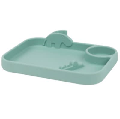 Done By Deer Plato C/Compartimientos Silicona Peekaboo Deer Friends Azul