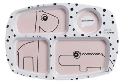 Done By Deer Plato C/Compartimientos Yummy Dreamy Dots Rosa1