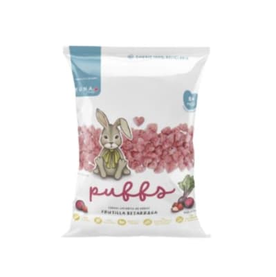 Kuna Foods Snack Puffs Cereal Infantil de Arroz 10g Frutilla Beterraga +8 Meses