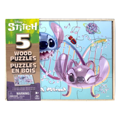 Spin Master Puzzles Disney Stitch Madera 5 en 1