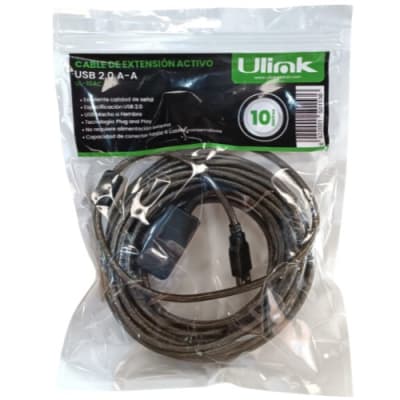 Ulink Cable Extensión Activo USB 2.0 A-A 10 Metros UL-10AC