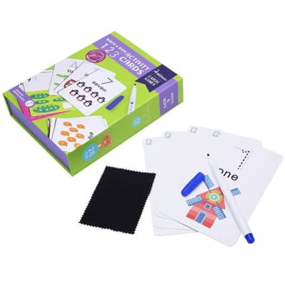 Mideer Tarjetas de Actividades Números Escribir y Borrar 26 Piezas