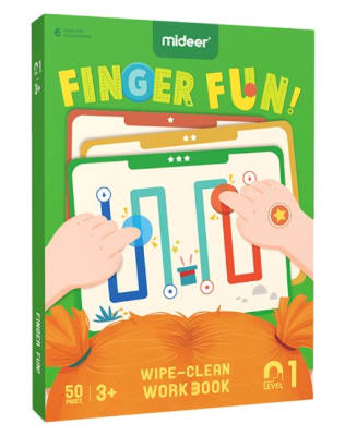Mideer Juego Jugando con los Dedos Workbook Wipe-Clean Nivel 1