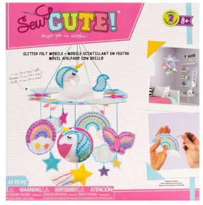 Sew Cute! Kit Manualidades Móvil con Brillo Unicornios