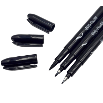Kelly Creates Plumon Brush Negro Punta Pincel 3 Pz. Lettering