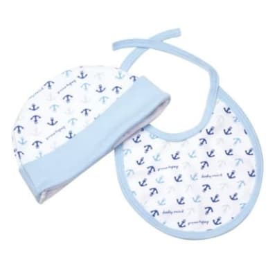 Baby Mink Baby Star Celeste (Gorro y Babero)1