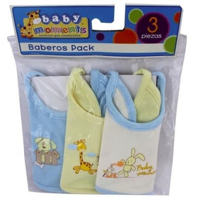 Baby Mink Baberos Pack Celeste 3ú.