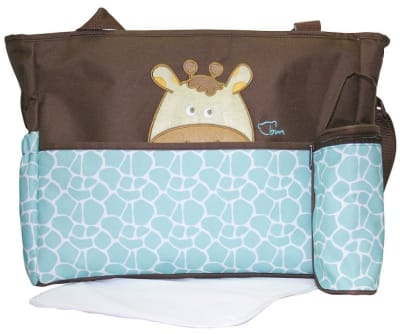 Baby Mink Pañalera C/Accesorios Café Jirafa 3Piezas 