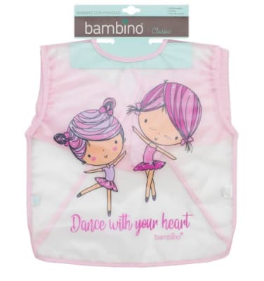 Bambino Babero Plástico C/Mangas Classic Niña1