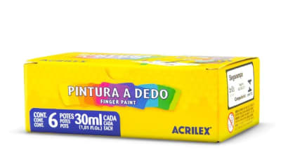 Acrilex Pintura a Dedo 6 Colores 30ml C/uno