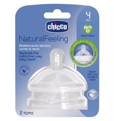 Chicco Tetinas Natural Feeling 2Pcs +4 Meses Adjustable