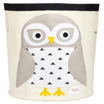 3 Sprouts Canasto Juguetes Búho Blanco1