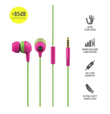 Trust Audífonos In-Ear Kids Buddi Rosado <85db