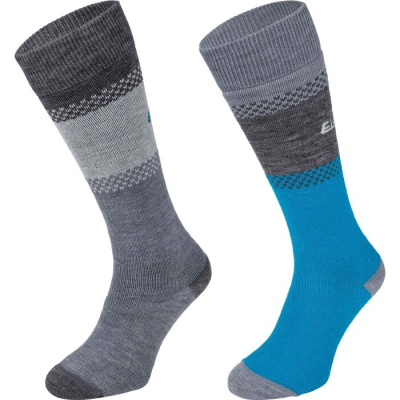 CALCETINES DE SKI COMFORT 2 PARES GRIS/TURQUESA