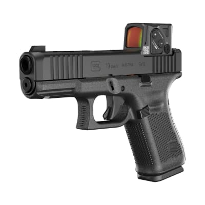 Pistola cal 9 mm Glock mod 19 A-Cut, gen5, con mira electrónica AimPoint COA
