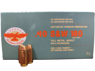 BALA CAL .40 S&W 180 GR MARCA GOLDEN EAGLE CAJA 50 RDS