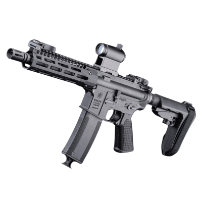 Réplica King Arms cal 6mm EMG Troy industries SOCC 7.6 Negra #EMG-AG-266-BK