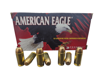 BALA cal .40S&W marca American Eagle, 180 gr, caja 50 unidades