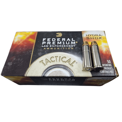 BALA cal .38 sp +P 129 gr Federal Hydra-shock JHP, caja 50 un.