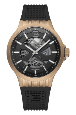 Reloj Glock, caja de acero color coyote, correa de silicona #GW-14-2-24