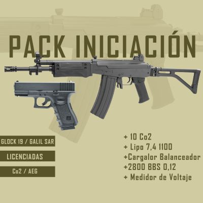 PACK INICIAL GLOCK 19 + GALIL SAR FULL METAL PACK INICIAL GLOCK 19 + GALIL SAR FULL METAL