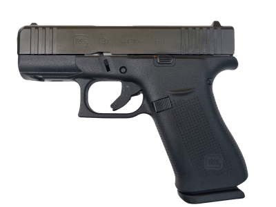Pistola cal 9x19mm Glock 43X negra, con riel FS