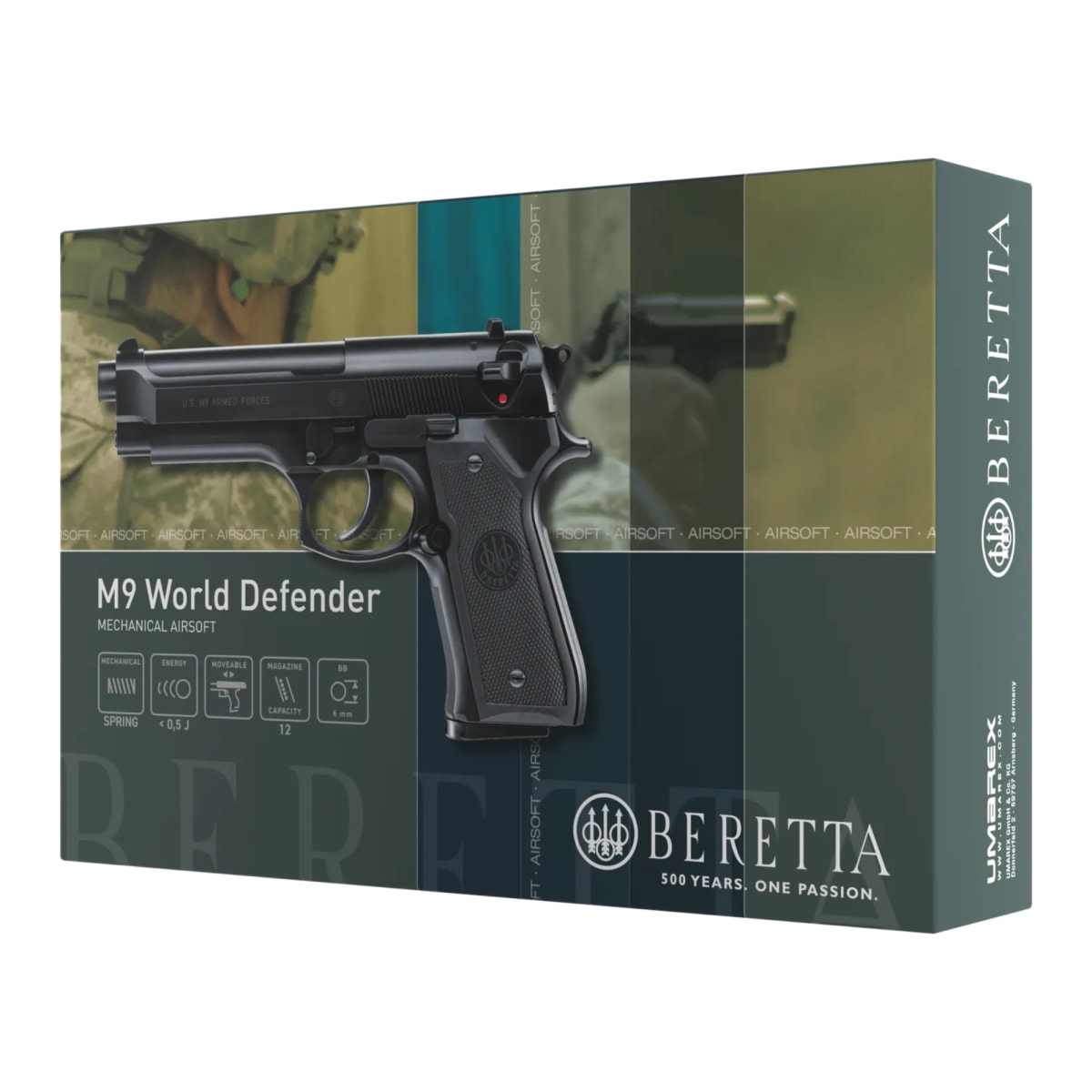 Réplica calibre 6 mm mod M9 World Defender, resorte #2.579520