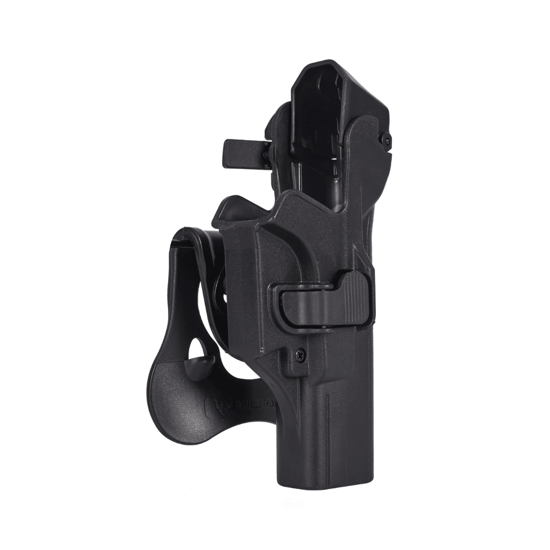 Holster Milfort P/Pistola GLOCK 17/19/22 Derecho Nivel-3 TIPO PALETA #AT-619202