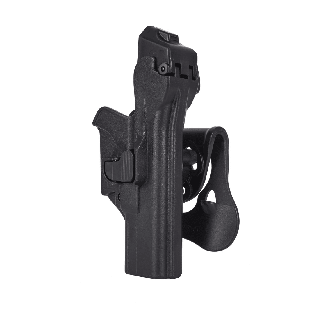 Holster Milfort P/Pistola GLOCK 17/19/22 Derecho Nivel-3 TIPO PALETA #AT-619201