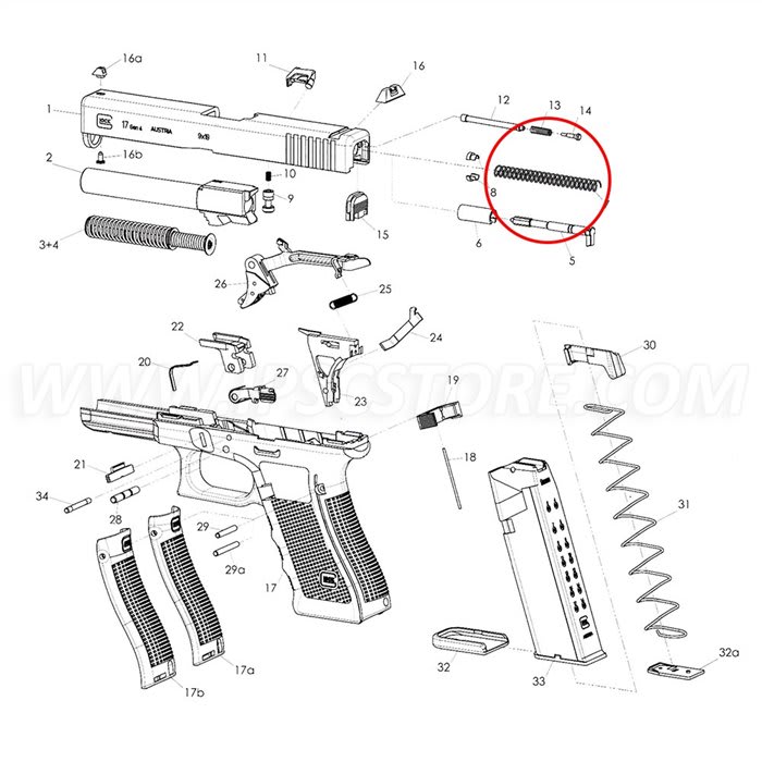 #GLOCKStore Resorte de la aguja percutora 28N2
