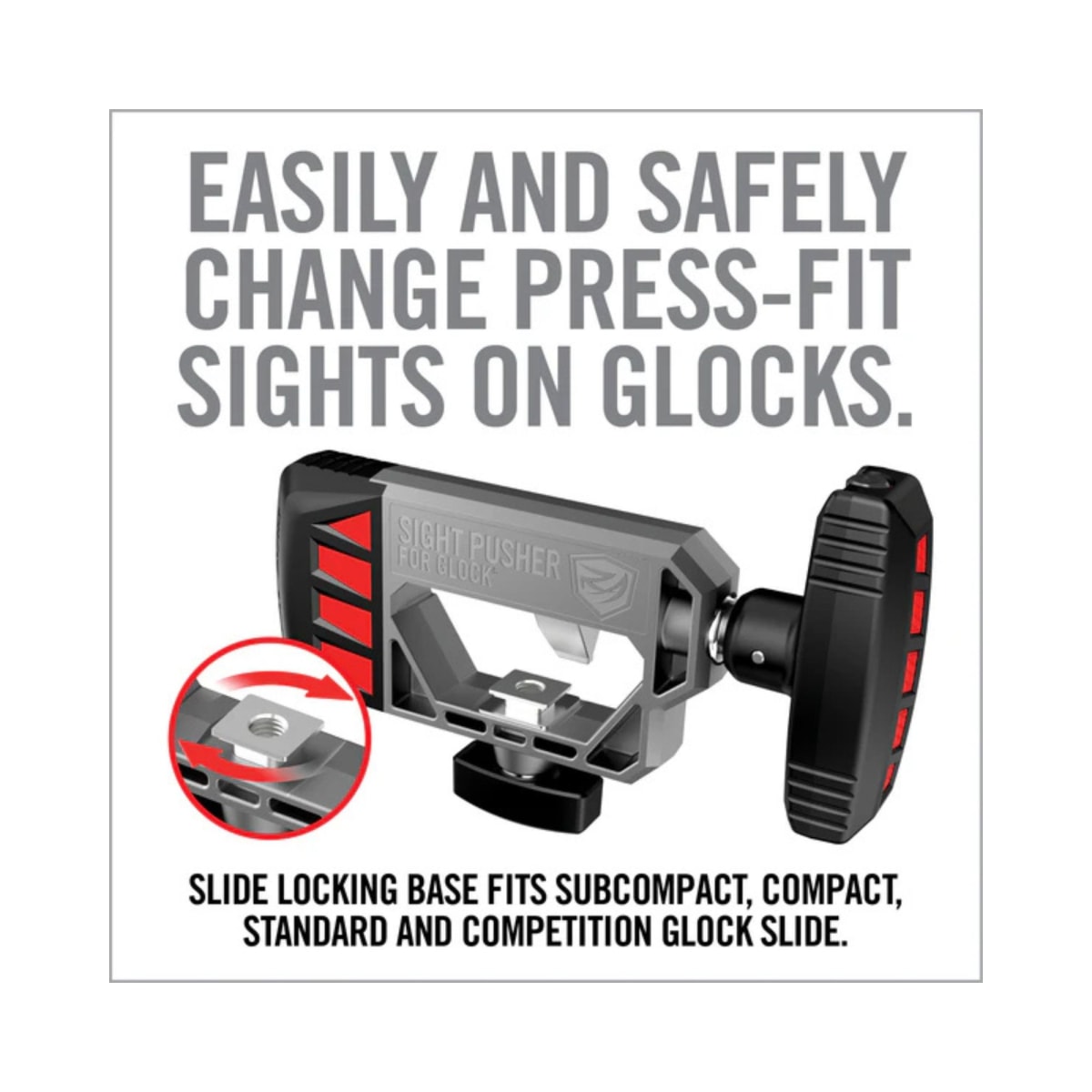 Herramienta Real Avid modelo Sight Pusher for Glock, #AVGLOCKSP2