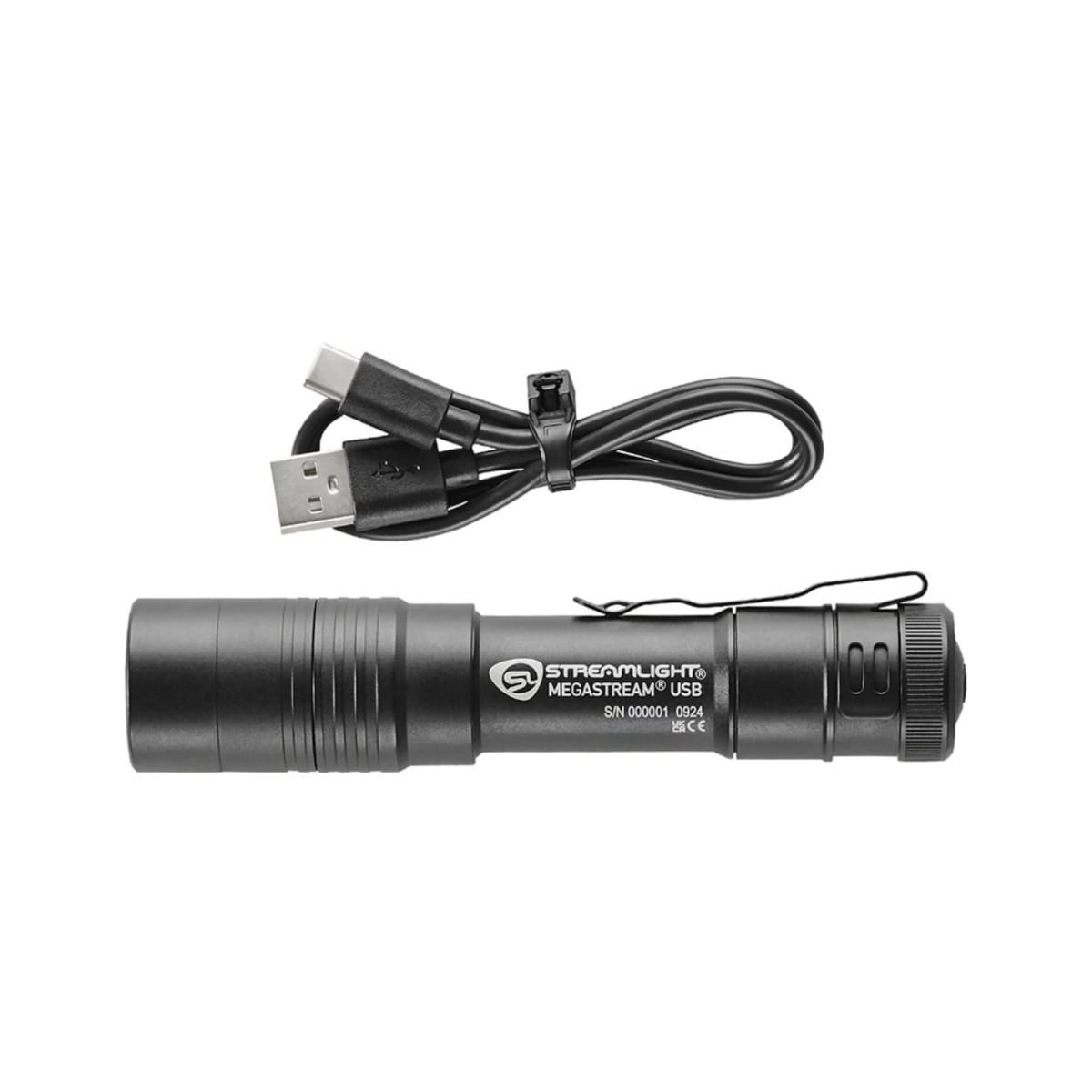 Linterna MegaStream USB incluye una bateria recargable SL-B34 ,cable USB-C y holster , color negra #662102