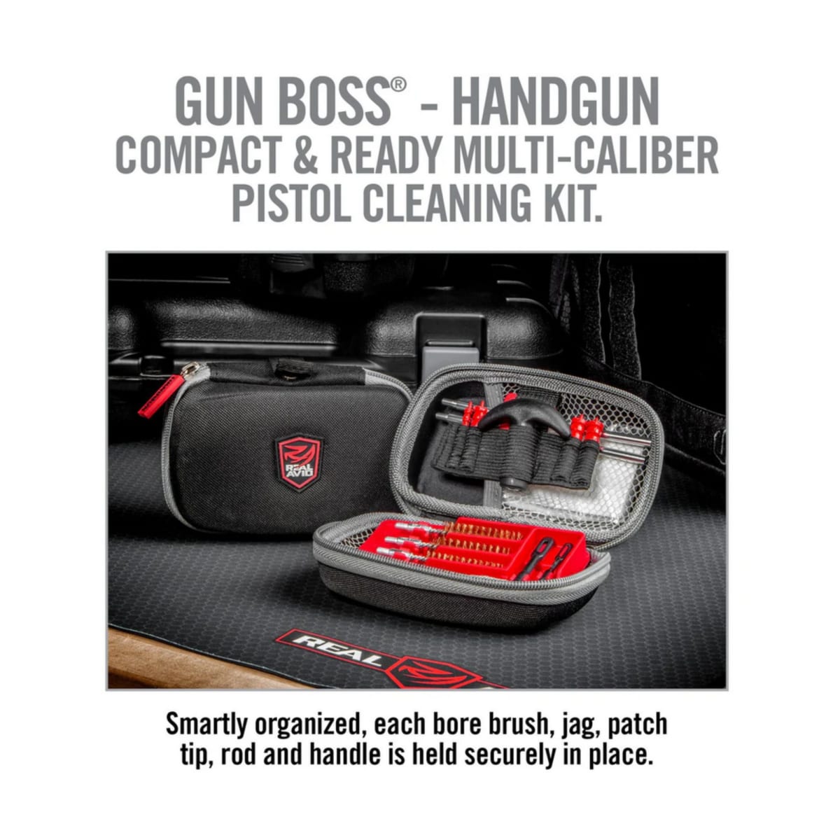 Herramienta Real Avid modelo Gun Boss - Handgun Cleaning Kit, #AVGCK310-P3