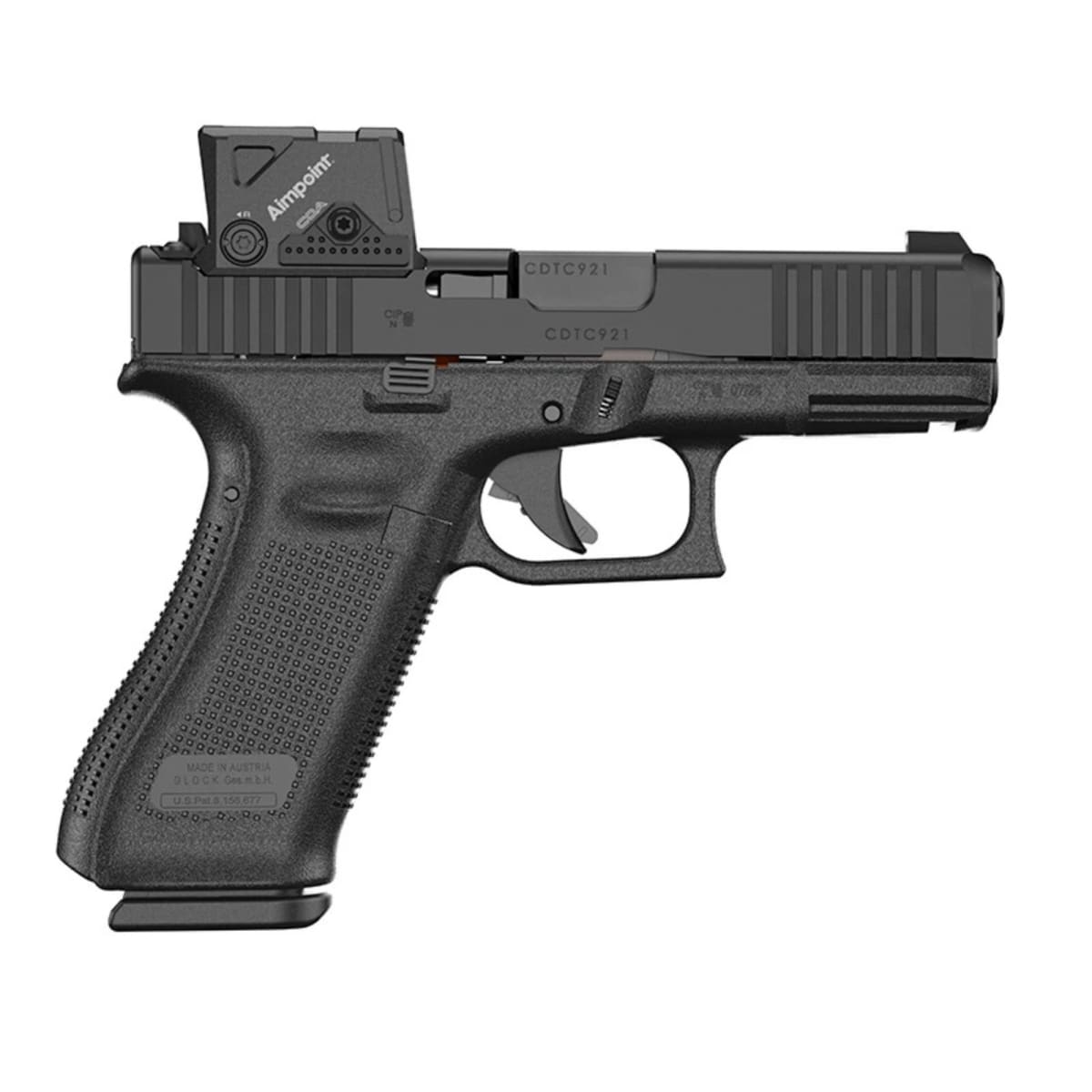 Pistola cal 9 mm Glock mod 45 A-Cut, gen5, con mira electrónica AimPoint COA2