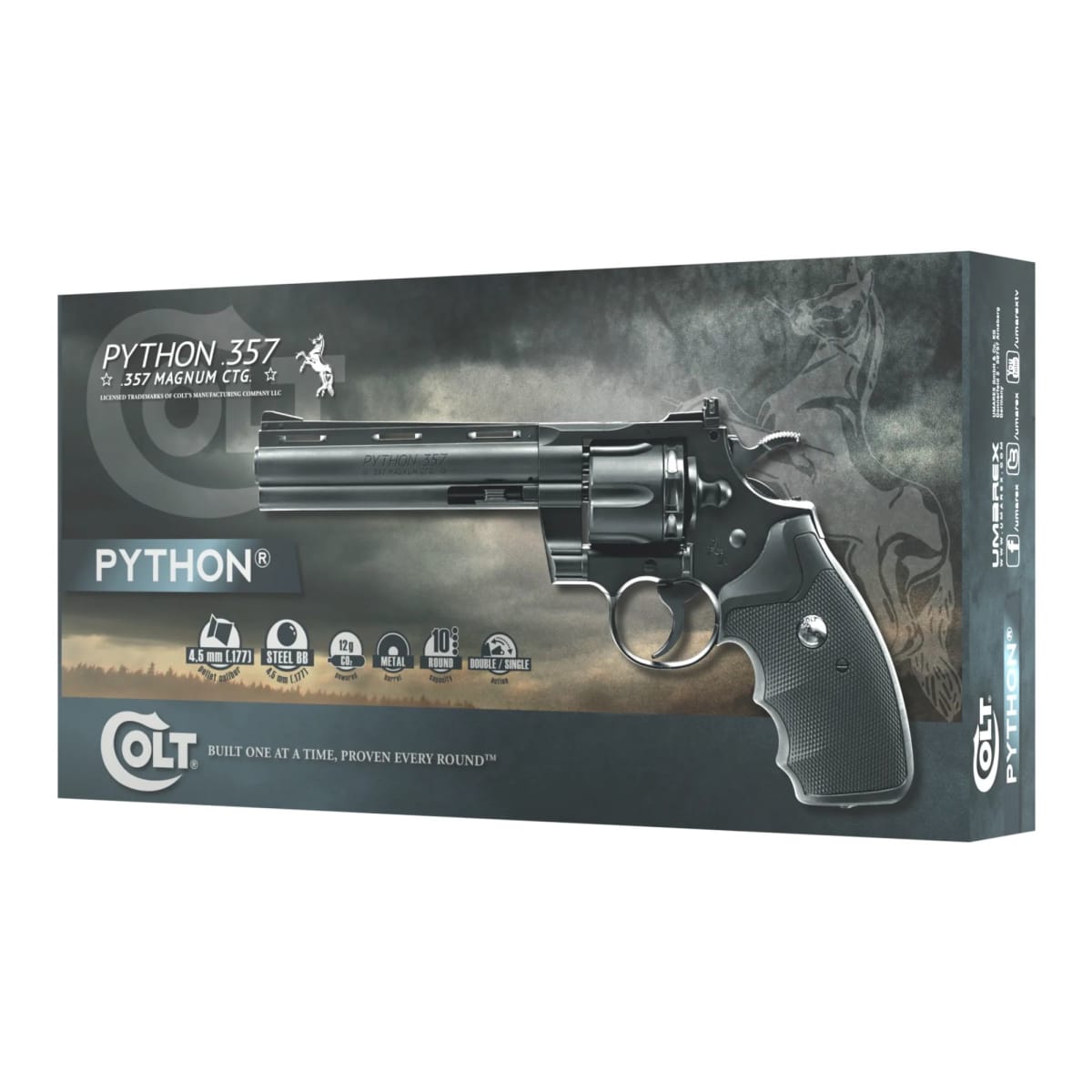 Revólver CO2 Umarex Colt Python 6” Cal. 4.5 mm Postón + BB – 10 Disparos6